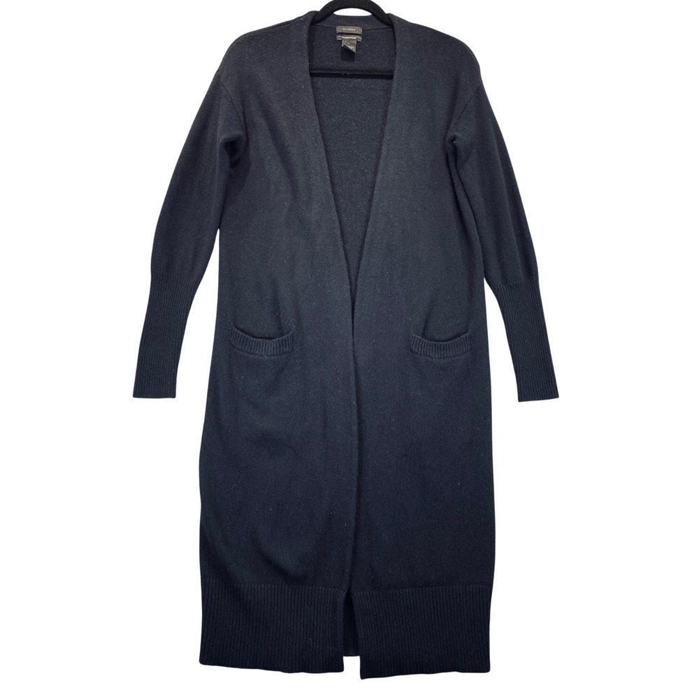 Halogen Long Open Front Cardigan Sweater - Black